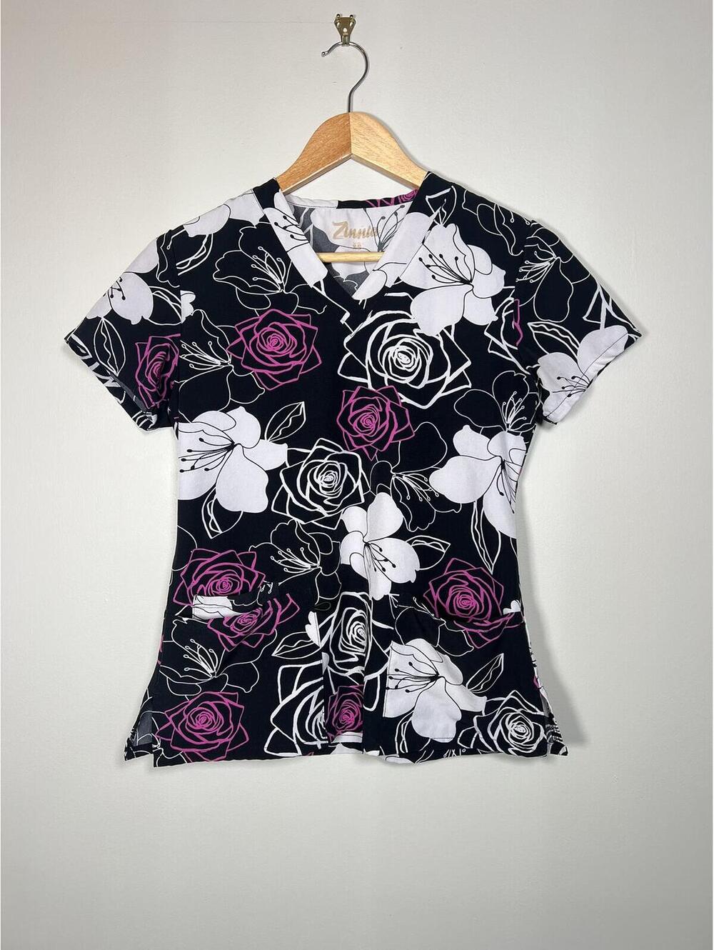 Zinnia Floral Scrub Top Women's XS